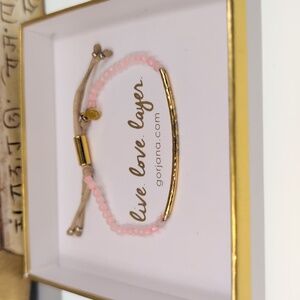 Gorjana Pink and Gold Beaded Bracelet with Adjustable Closure
